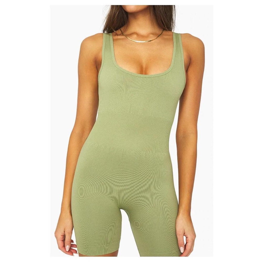 WeWoreWhat Ribbed Shorts Bodysuit